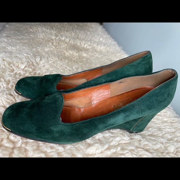 Green suede leather shoes size 8 Spanish leather - Picture 5 of 9